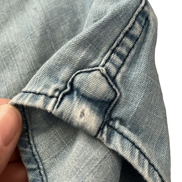 Tommy Hilfiger Women's Long Sleeve Blue Denim Casual Button Down Shirt Size SP - Picture 7 of 10